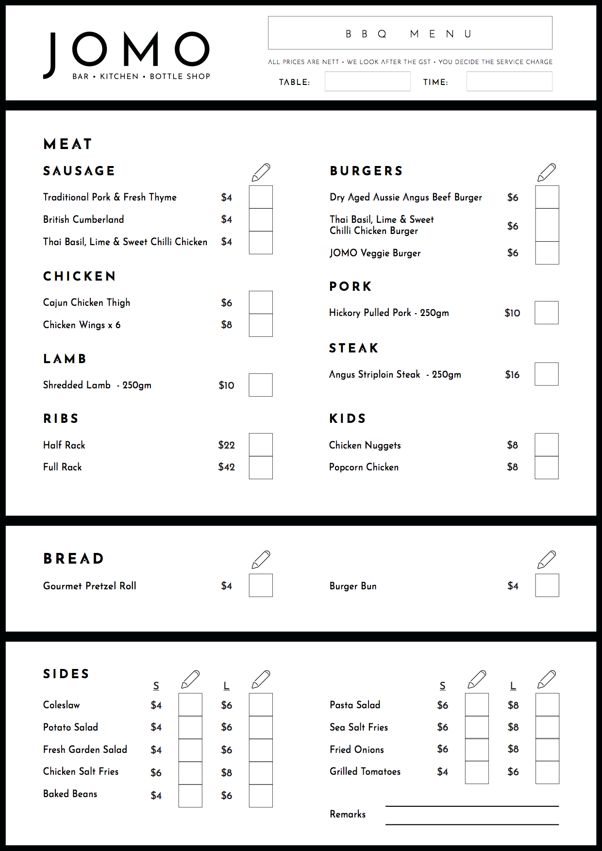 JOMO Sunday BBQ Menu 2 JOMO Sunday BBQ Menu 2